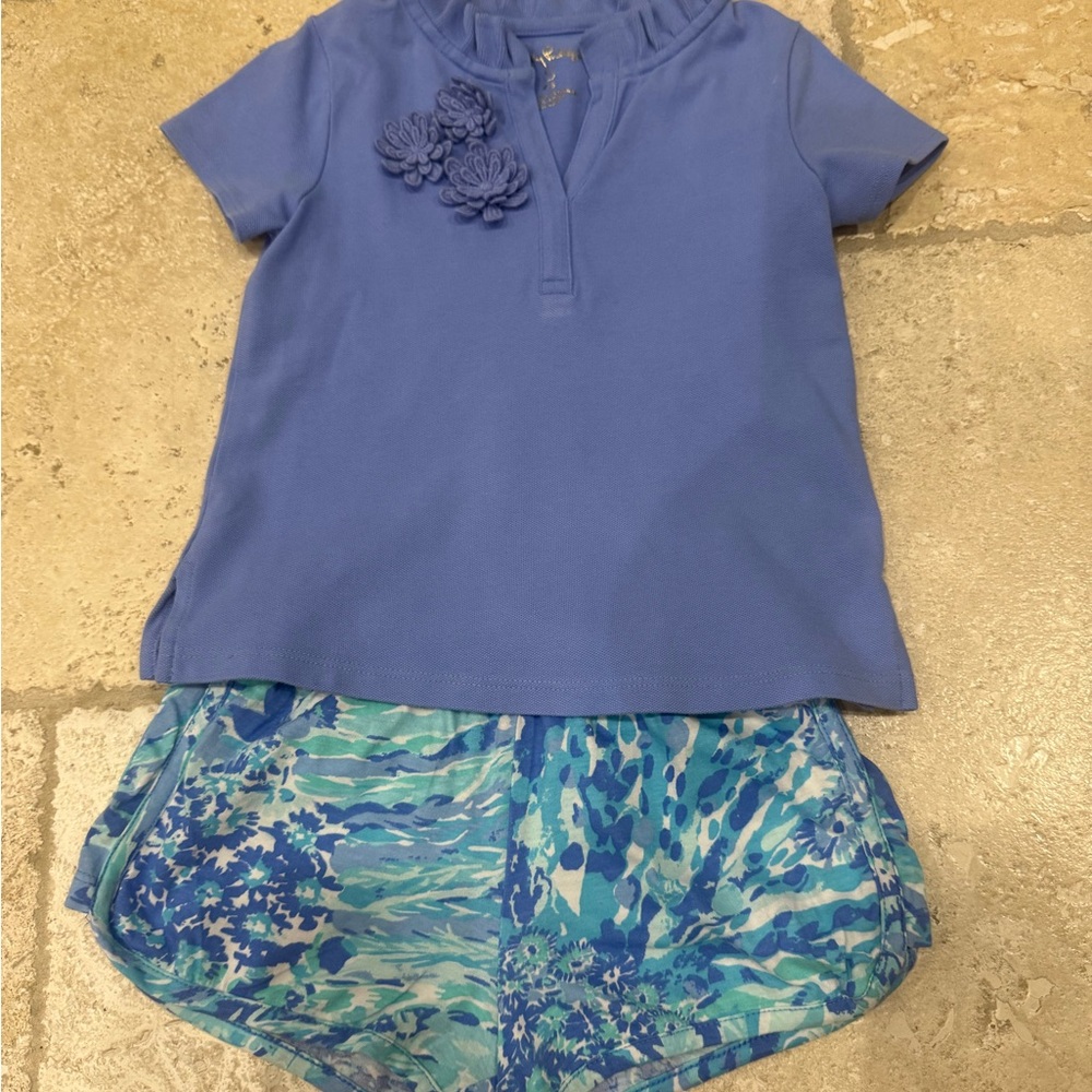 Lilly Pulitzer Girls Lot - Short and Top Size Small 4-5